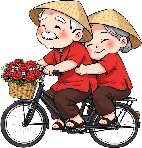 Ông bà, đi xe đạp