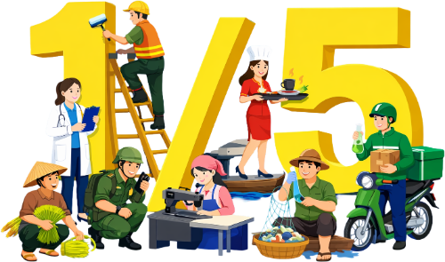 Số 1, số 5, người lao động