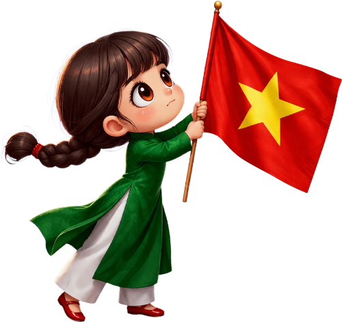 Cô bé, cầm cờ 1