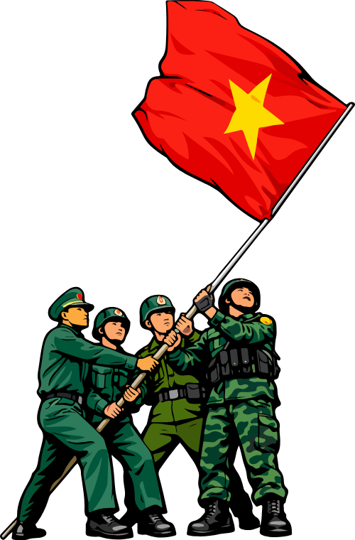 Chiến sĩ, cầm cờ