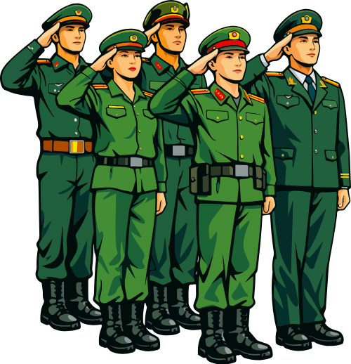 Chiến sĩ, đứng nghiêm 2