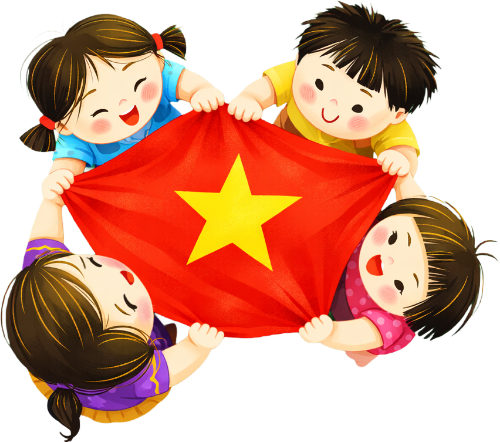 Em bé, cầm cờ