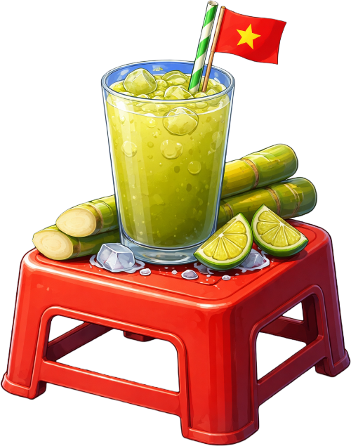Nước mía, ghế nhựa