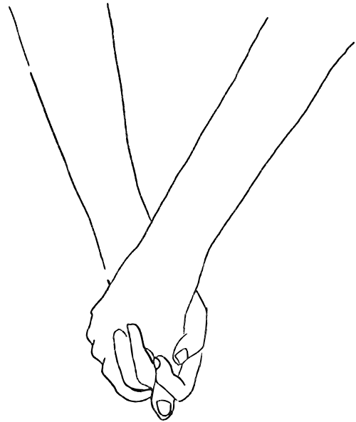 Line, nắm tay, cầm hoa