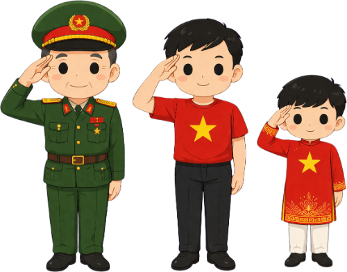 Gia đình, đứng nghiêm