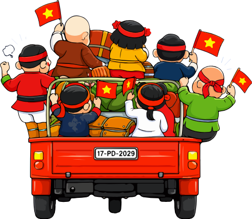 Đoàn người, đi xe