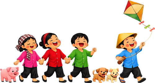 Cậu bé, cô bé, vui vẻ 2