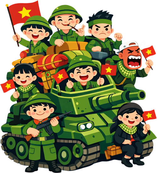 Chiến sĩ, vui vẻ
