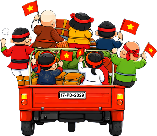Đoàn người, đi xe 1