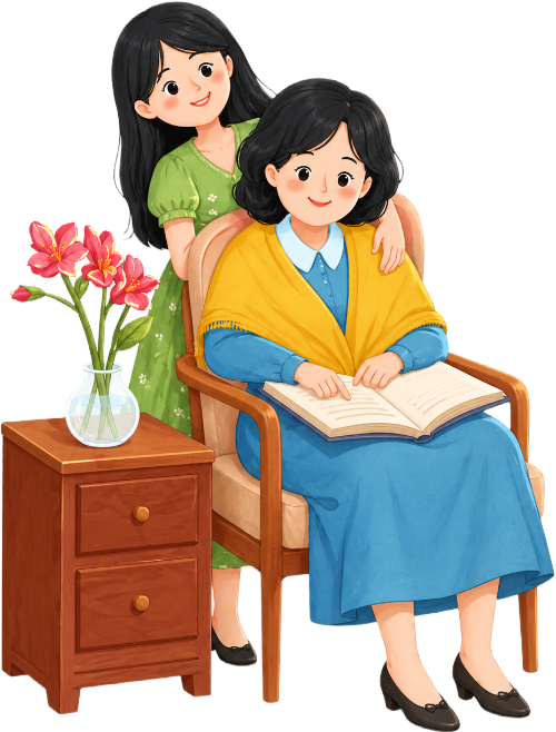 Mẹ con, vui vẻ