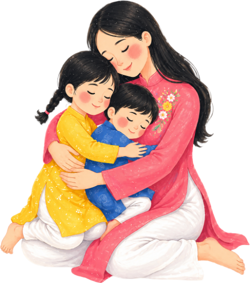 Mẹ và con, vui vẻ 1