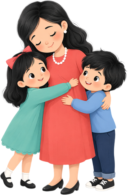 Mẹ, em bé, vui vẻ