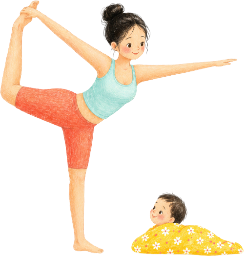 Mẹ và bé, tập yoga