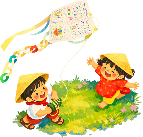 Cậu bé, cô bé, thả diều 5