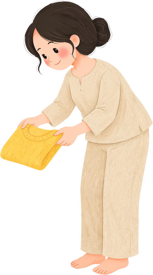Mẹ, xếp quần áo