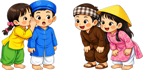 Cậu bé, cô bé, vui vẻ 2