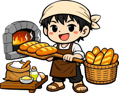 Cậu bé, làm bánh mì