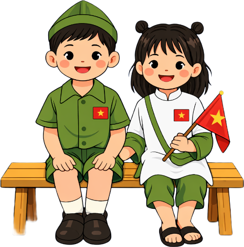 Cô bé, cậu bé, vui vẻ 1