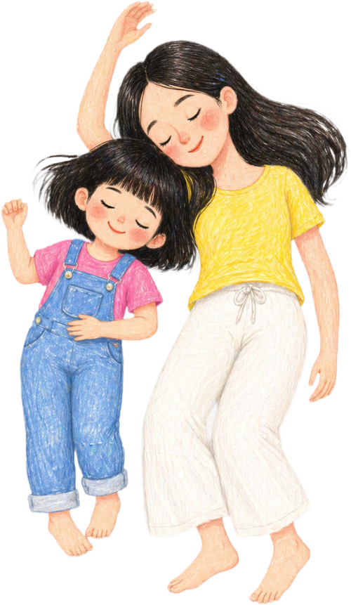 Mẹ và bé, vui vẻ