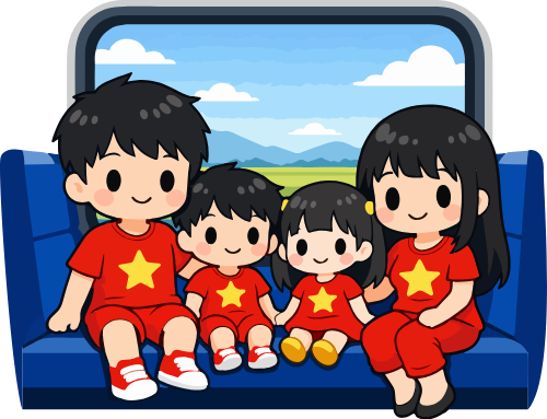 Gia đình, đi tàu