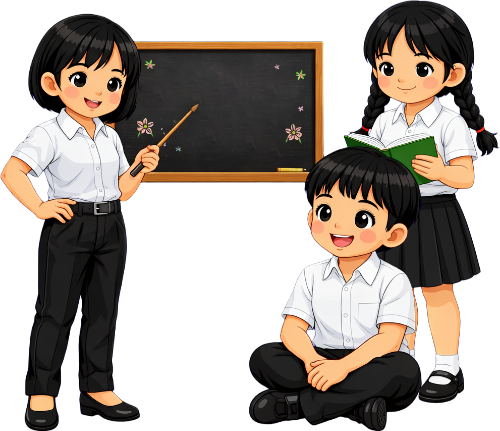 Cô bé, cậu bé, học tập