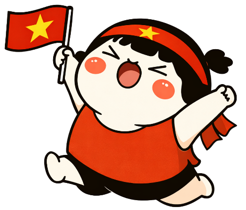 Cô bé dễ thương, cờ Việt Nam