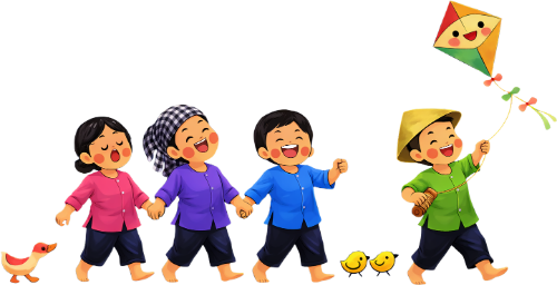 Cậu bé, cô bé, vui vẻ