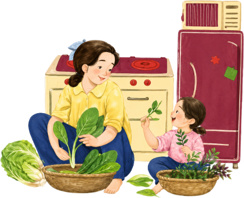Mẹ con, vui vẻ