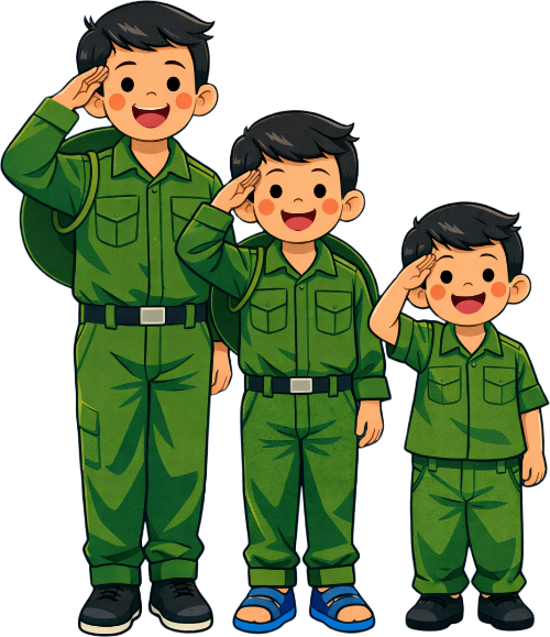 Cậu bé, chào cờ