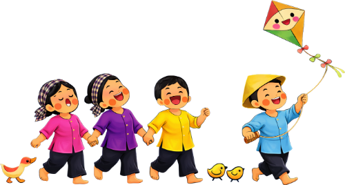 Cậu bé, cô bé, vui vẻ 1