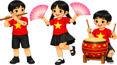 Cô bé, cậu bé, nhảy múa
