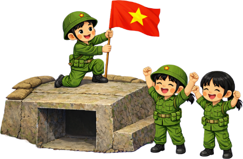 Chiến sĩ, cắm cờ