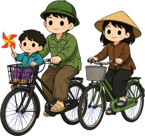 Gia đình, đi xe đạp