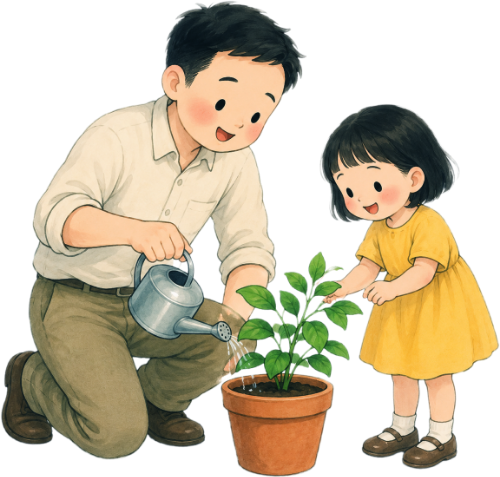 Bố và con, vui vẻ 9