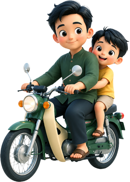 Bố và con, vui vẻ 4