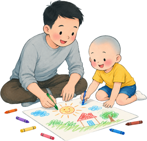 Bố và con, vui vẻ 3