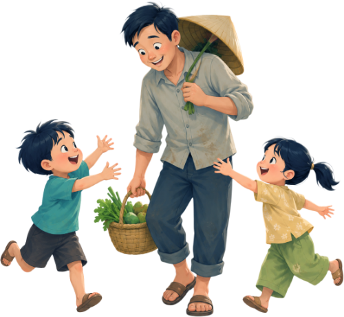 Bố và con, vui vẻ 5
