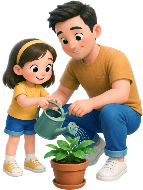 Bố và con, vui vẻ 5