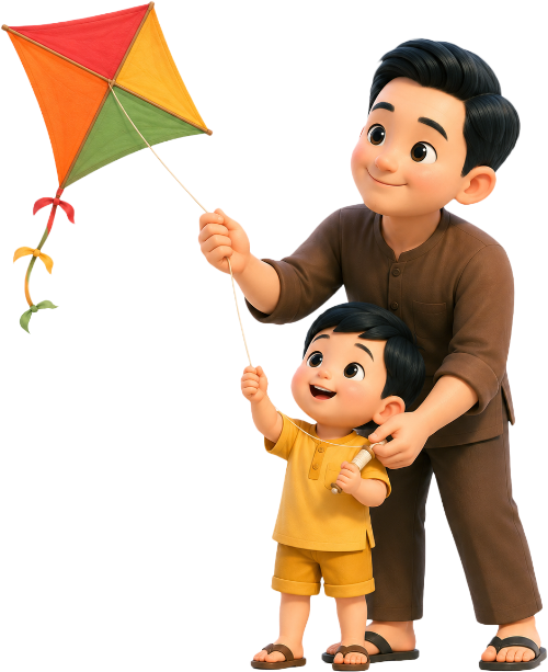 Bố và con, vui vẻ 4