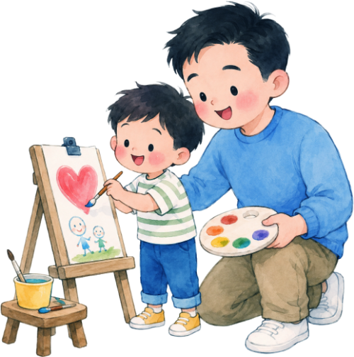 bố và con, vui vẻ 3