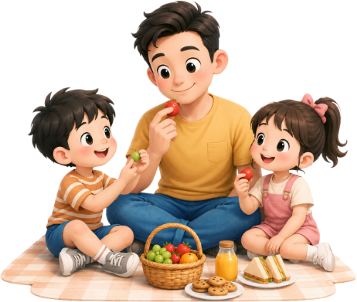 Bố và con, vui vẻ 8