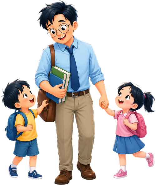 Bố và con, vui vẻ 1