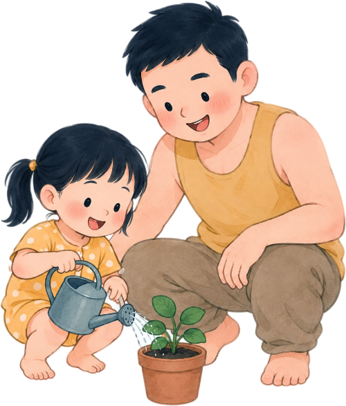Bố và con, vui vẻ 4
