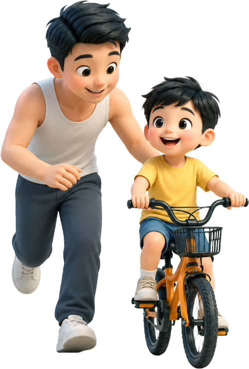 Bố và con, vui vẻ 3