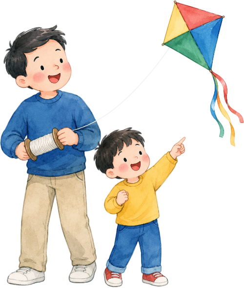 Bố và con, vui vẻ 1