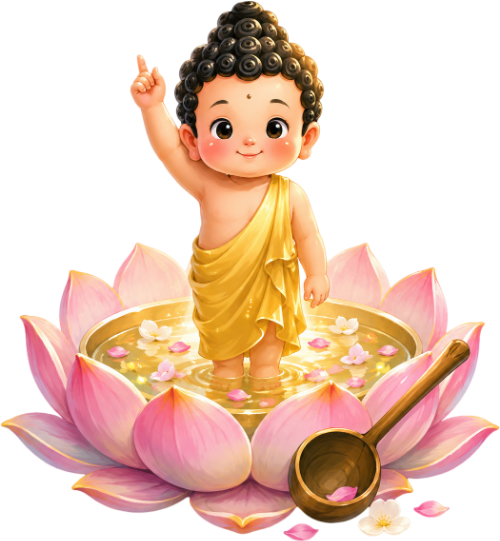 Hoa sen, bé Siddhartha Gautama