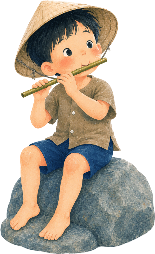Cậu bé, thổi sáo
