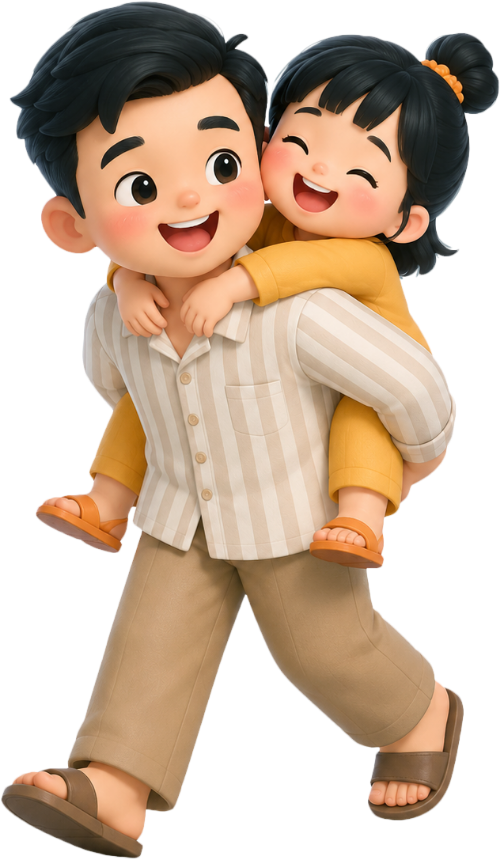 Bố và con, vui vẻ 6