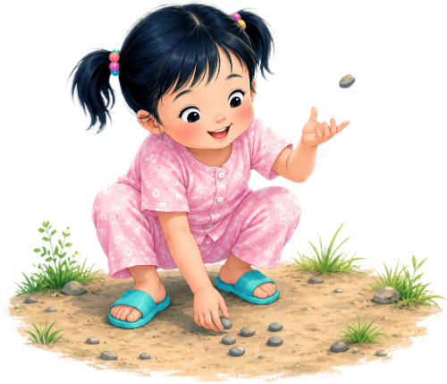 Cô bé, chơi trò chơi