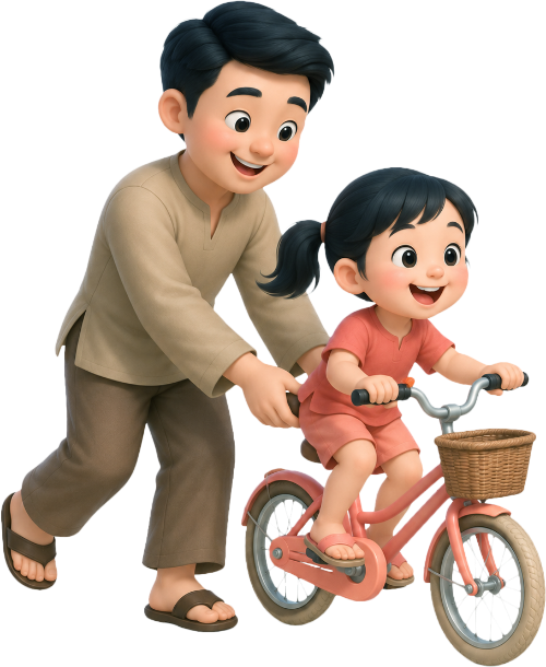 Bố và con, vui vẻ 1